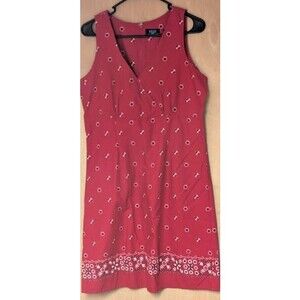 Crazy Horse Liz Claiborne Dress Womens Size 10 Red Floral Bandana Bohemian